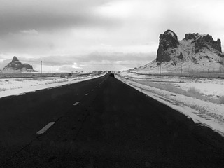 Road leading to the desert.