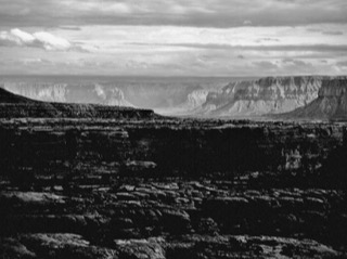 Grand Canyon landscape from a distance.